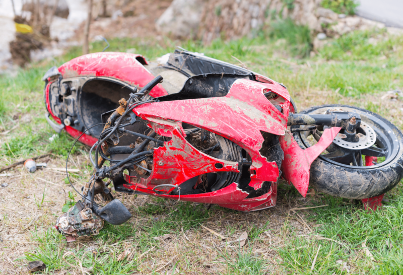 Motorcycle crashed