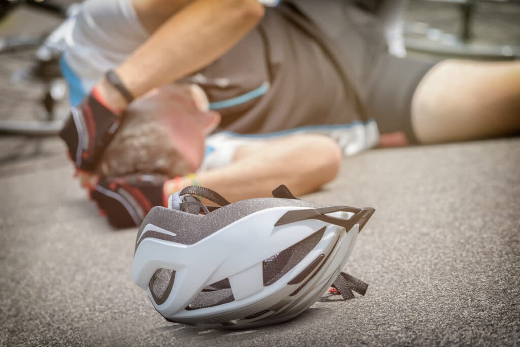 Bicycle Accident Cyclist Lying on the Road Giroux Pappas Trial Attorneys