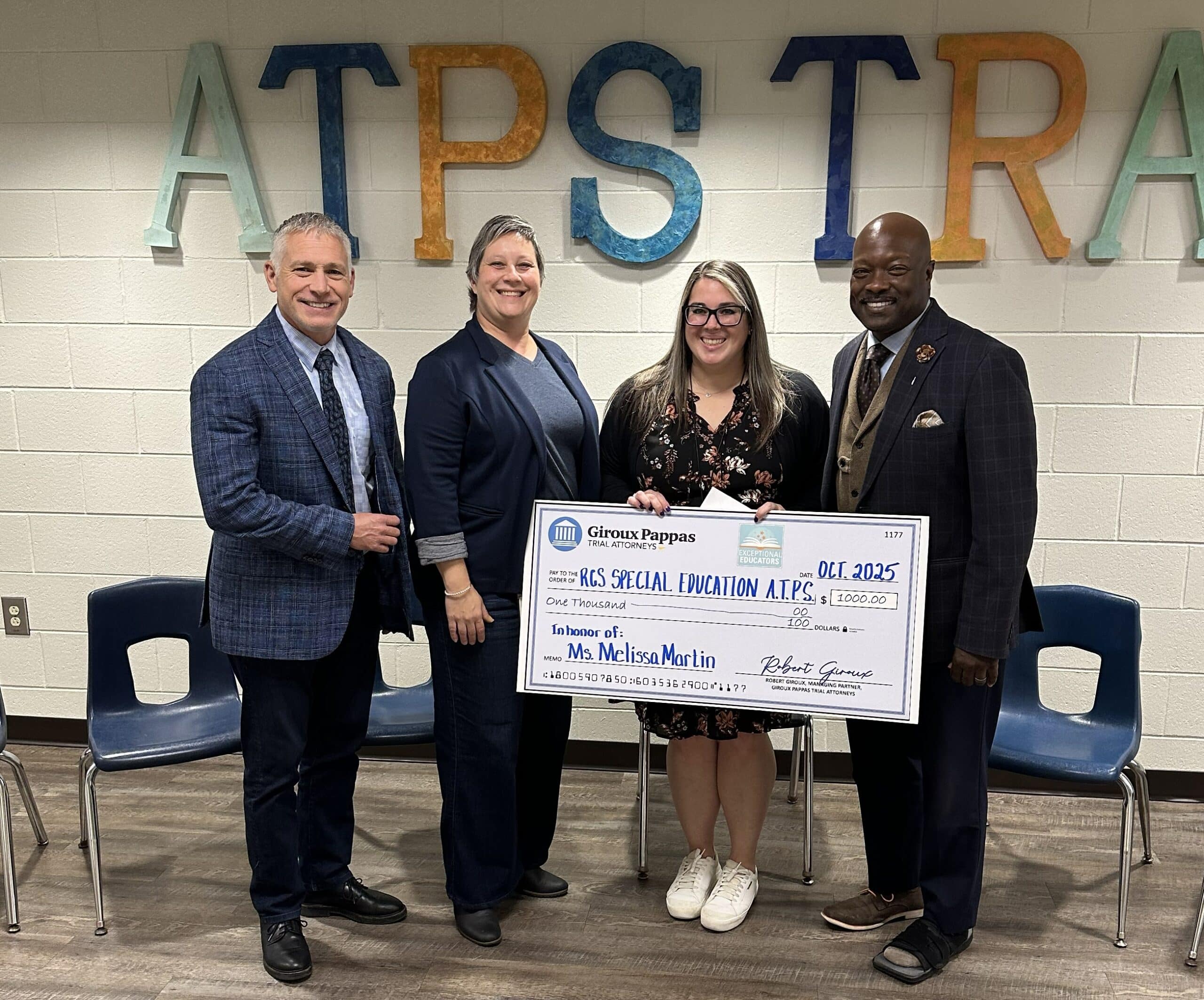 Melissa Martin of Rochester Commuity Schools is name Exceptional Educator by Giroux Pappas and WXYZ.